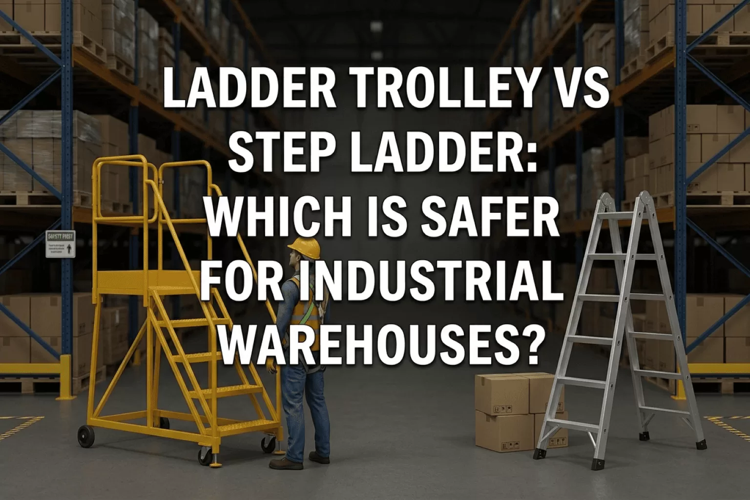 Ladder Trolley vs Step Ladder Which Is Safer for Industrial Warehouses Ladder Trolley vs Step Ladder Which Is Safer for Industrial Warehouses